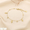 Bracelet acier inoxydable strass pampille étoile 0225574 doré