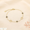 Bracelet acier inoxydable strass minimaliste trèfle 0225577 doré