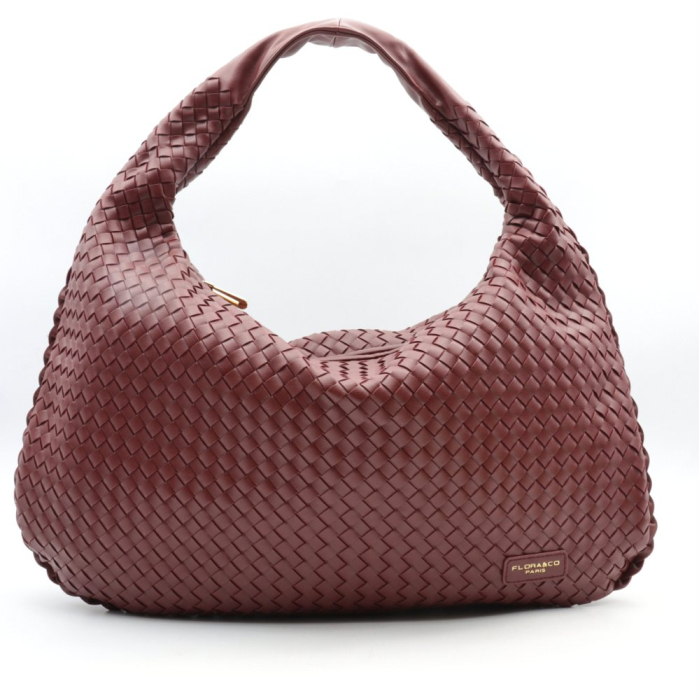Sac à main Flora&Co simili-cuir tressé 0925530 rouge bordeaux