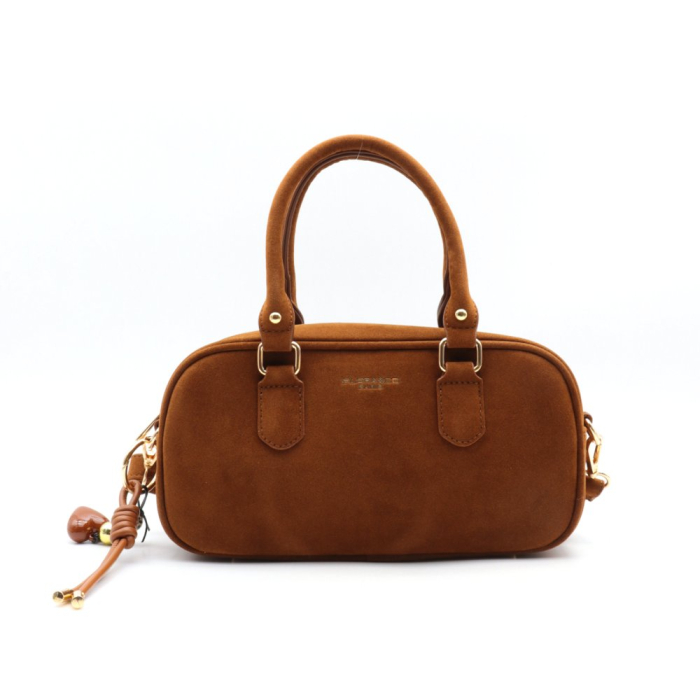Sac à main long Flora&Co simili-cuir façon daim 0925523 cognac