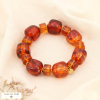 Bracelet élastique acier inoxydable résine marbrée 0225174 marron