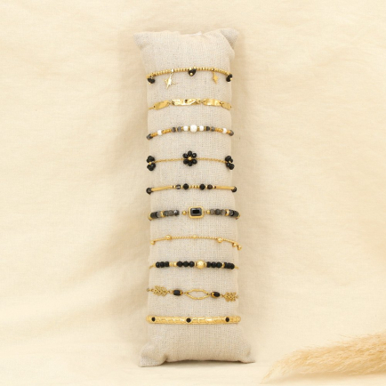 Ensemble 10 bracelets acier inoxydable nuance noir 0225602 noir