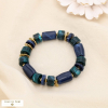 Bracelet élastique tubulaire acier résine marbré 0225609 bleu foncé