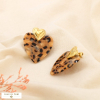 Boucles d'oreilles acier inox coeur résine 0325066 champagne