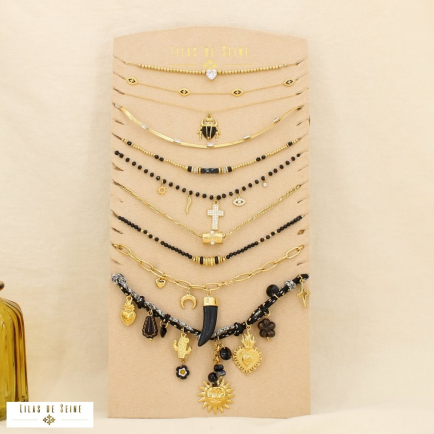 Ensemble 10 colliers acier inoxydable nuance noir 0125619 noir