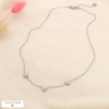 Collier acier inoxydable minimaliste fleur strass 0125564 argenté