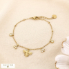Bracelet acier inoxydable strass pampilles abeille 0225553 doré