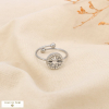 Bague acier inoxydable strass ouverte étoile ajourée 0425523 argenté