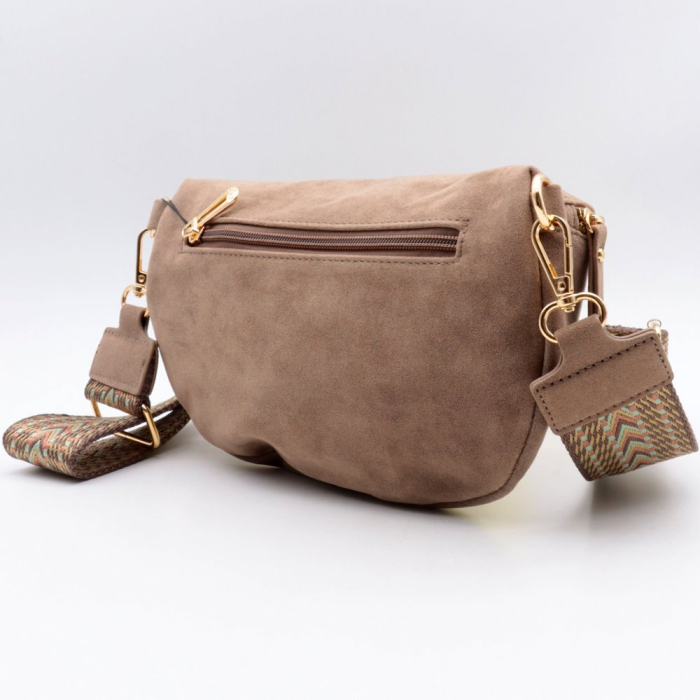 Sac banane Flora&Co simili-cuir façon daim bandoulière fantaisie 0925501 taupe