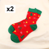 2 paires chaussettes imprimées sapin flocon de neige 0625526 rouge