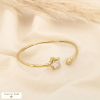 Bracelet ouvert acier inoxydable strass étoile 0225589 doré