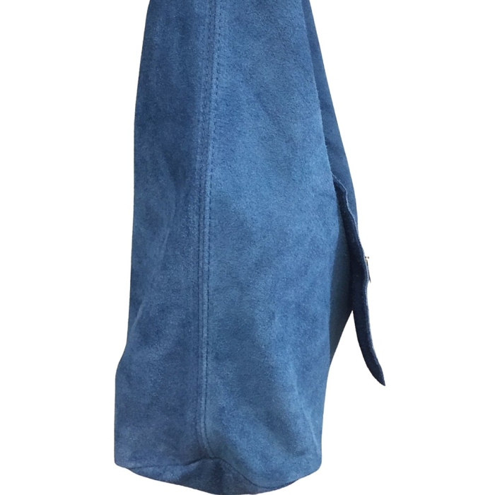 Cabas cuir véritable façon daim pochette 0925512 jean