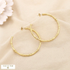 Boucles d’oreilles créoles acier effet bambou 0325588 doré
