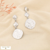 Boucles d’oreilles acier inoxydable martelé 0325598 argenté