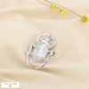 Broche épingle acier inoxydable strass scarabée 0525515 argenté