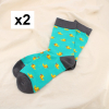 2 paires chaussettes imprimées canard 0625558 bleu