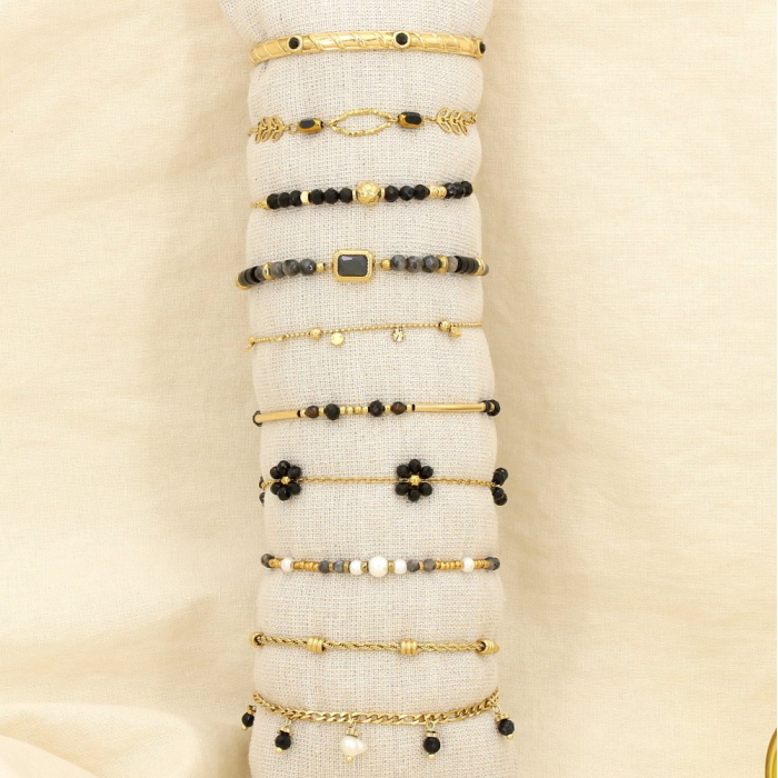 Ensemble 10 bracelets acier inoxydable nuance noir 0225602 noir