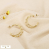 Boucles d’oreilles demi-créoles acier inox ajouré 0325596 doré
