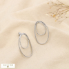 Boucles d’oreilles acier inoxydable ovale double 0325600 argenté