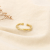 Bague acier inoxydable ouvert strass torsadé 0425558 doré