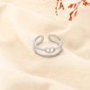 Bague acier double-rangs ouvert strass maille marine 0425559 argenté