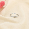 Bague acier inoxydable minimaliste ouvert strass 0425570 argenté