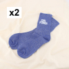 2 paires chaussettes à paillettes message GIRL POWER 0626011 bleu