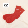 2 paires chaussettes à paillettes message SEXY 0626012 rouge