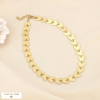 Collier coeurs striés acier inoxydable 0126029 doré