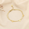 Bracelet double-chaînes coeurs acier inoxydable 0226031 doré