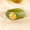 Manchette ouvrable résine médaillon martelé acier 0226008 vert kaki