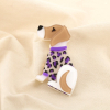 Broche Chien Léopard Résine Métal 0525033 violet