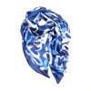 Étole Soie Viscose Imprimé Coeur Multicolore 0726001 bleu foncé