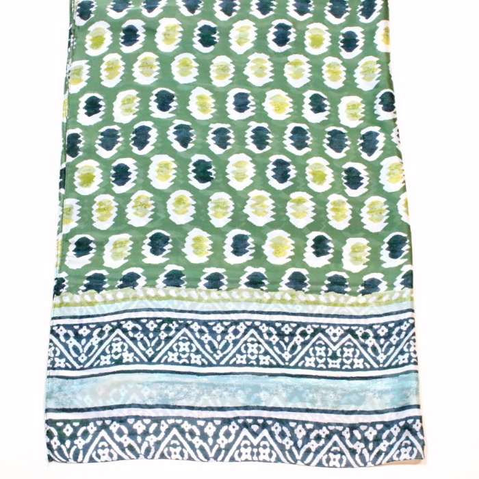 Étole Soie Viscose Imprimé Graphique Multicolore 0726002 vert