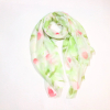 Foulard imprimé floral aquarelle viscose coton 0726006 vert