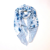 Foulard imprimé floral bohème viscose coton 0726020 bleu