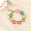 Bracelet acier cabochons ronds résine translucide 0126050 multi
