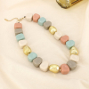 Collier cubes multicolores résine acétate 0126079 multi