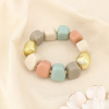 Bracelet élastique cubes multicolores résine acétate 0226060 multi