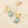 Boucles d’oreilles pendantes cubes résine acétate 0326066 vert aqua