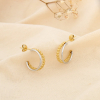 Boucles d’oreilles demi-créoles acier inox bicolore 0326017 doré/argenté