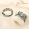 Ensemble 12 bracelets élastique cristal perle 0226117 bleu foncé