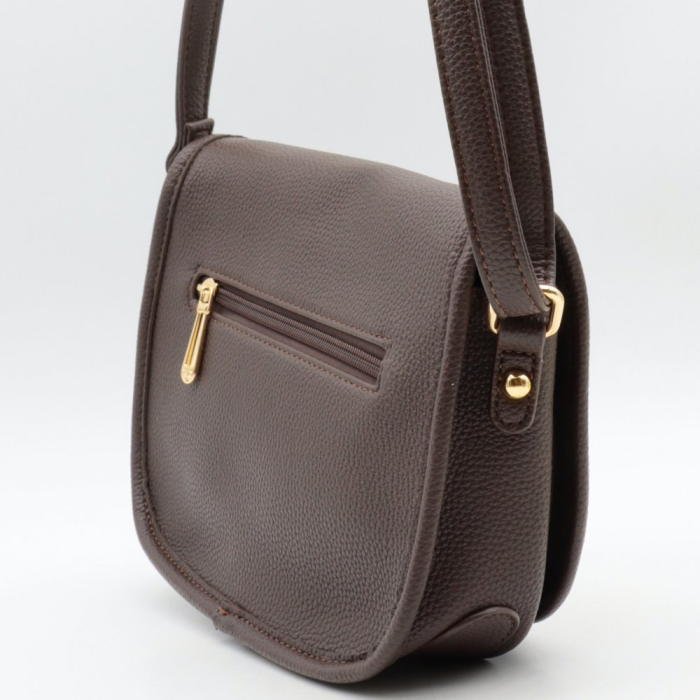 Sac à bandoulière Flora&Co simili-cuir grainé 0926011 marron foncé