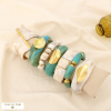 Ensemble 8 bracelets acier résine contemporain 0226139 bleu turquoise
