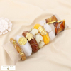Ensemble 7 bracelets acier résine nuance camel ambré 0226140 cognac