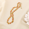 Collier acier inoxydable strass motif trèfle 0126148 rouge corail