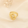 Bague ajustable acier inox entrelacé contemporain 0426061 doré