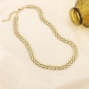 Collier acier inoxydable plat maille large 0126146 doré