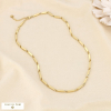 Collier acier inoxydable maillons losange effet poli 0126006 doré