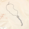 Collier acier double rangs anneau torsadé franges 0126011 argenté